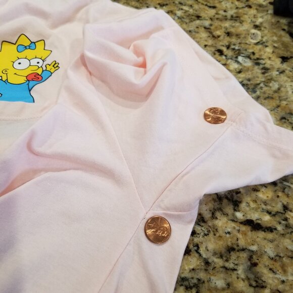 20th Century Fox The Simpsons Family T Shirt Size XL Pink Cartoon Pocket Tee - Picture 5 of 7
